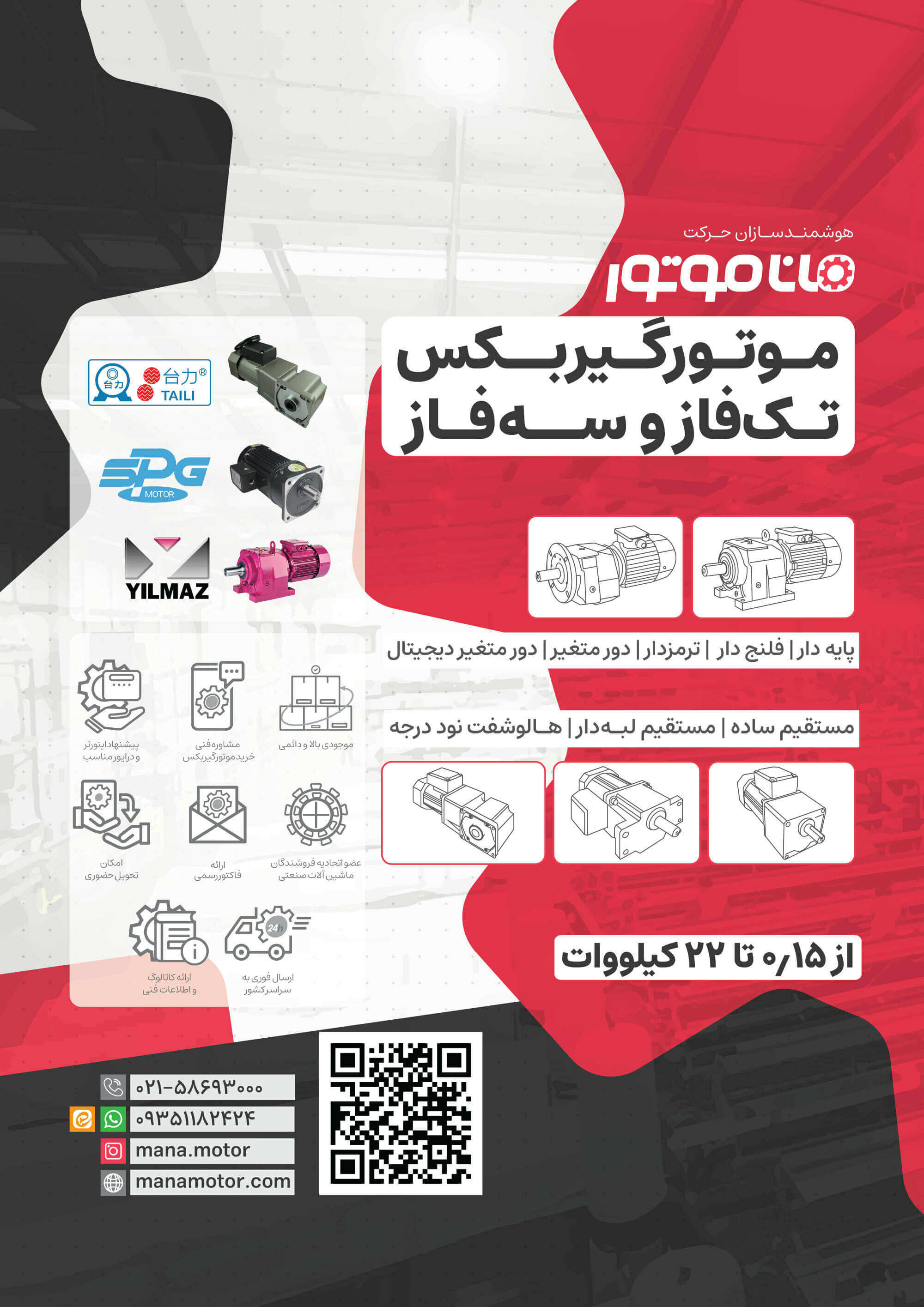 موتورگیربکس تکفاز و سه فاز