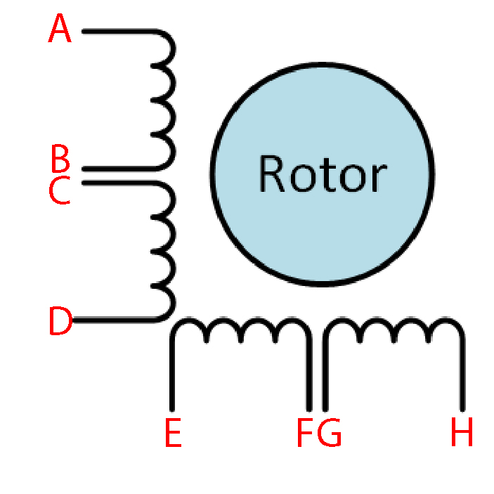 سیم بندی استپ موتور 2 فاز