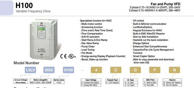 مشخصات اینورتر H100 LS