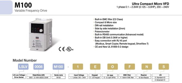 مشخصات اینورتر M100 LS